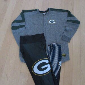 New Green Bay Packers Top & Leggings NFL Team Apparel Womens Medium